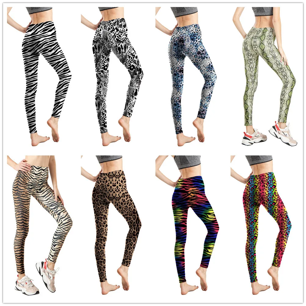 Dameslegging Panty's met zebraprint Polyester Spandex Gemengde elastische taille Fleece Herfst- en winterkleding