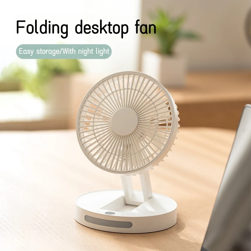 

Portable Folding Fan Electric Desktop Cooling Fans 5 Speeds 3600mAh Battery Air Circulating Ventilador Handy Outdoor Camping Fan