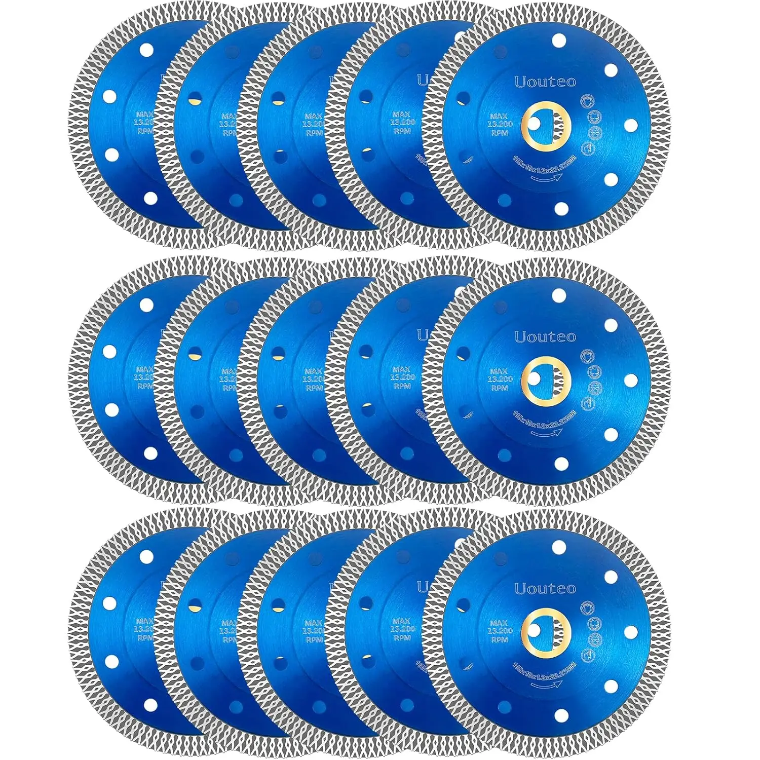 

Набор из 15 алмазных дисков 4,5 дюйма для угловой шлифмашины, для гладкой резки плитки и мрамора