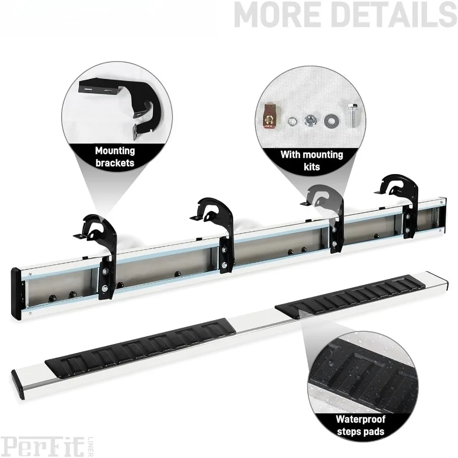 6 لوحات تشغيل متوافقة مع 20092014 Ford F150 Super Crew Cab قضبان جانبية Nerf للمركبات مع 4 أبواب كاملة الحجم