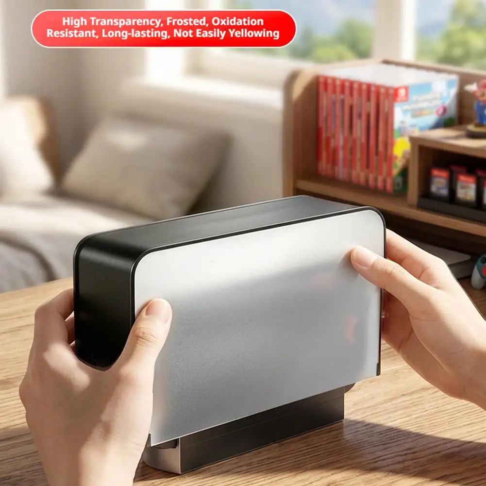 Capa Protetora Dobrável para Dock de Console Switch 2, em Material PVC Fosco, à Prova de Poeira e Respingos