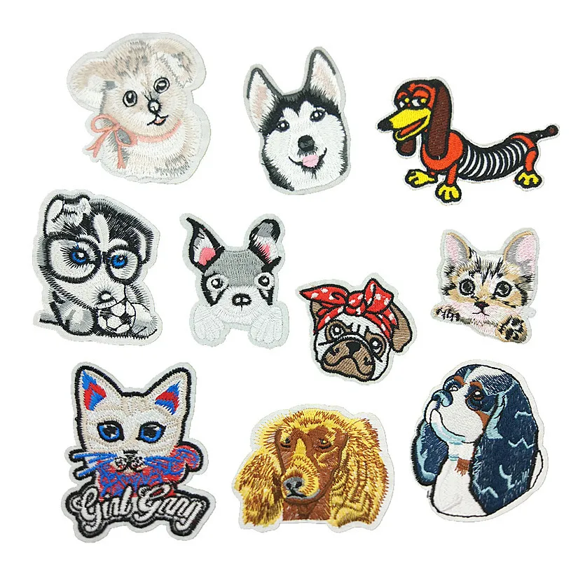 Animal Embroidery Cloth Stickers, Dog Patches, Children Clothing Accessories, Golden Retriever, Dachshund, D-030, New