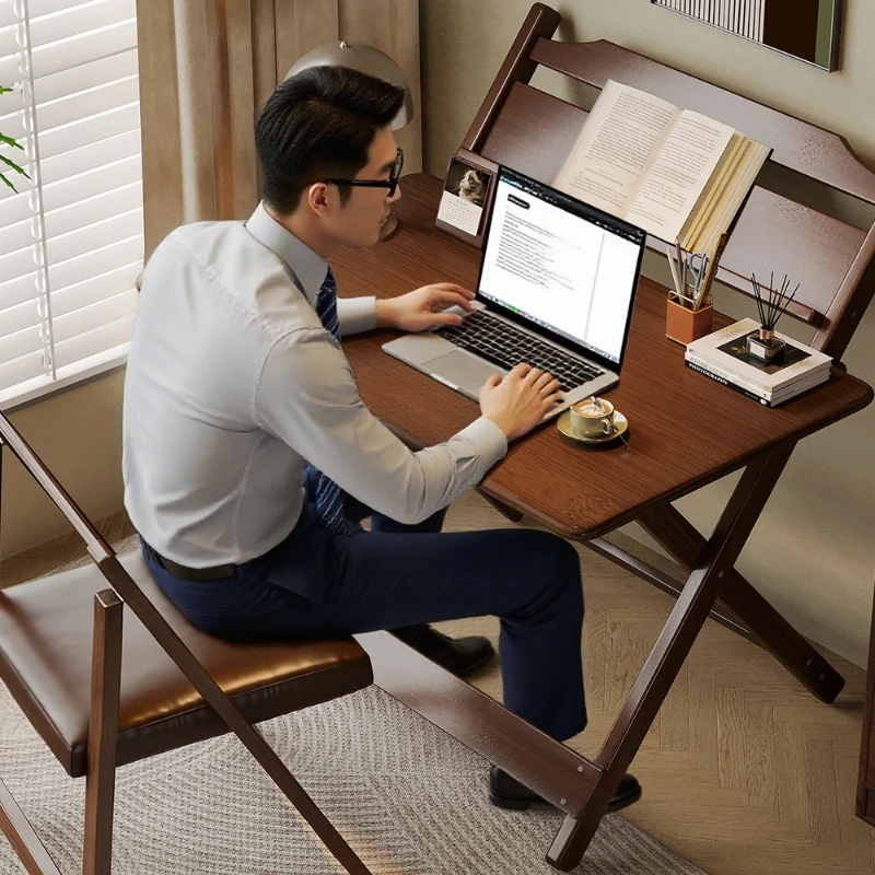 

Foldable desk Small apartment Multifunctional household children's table Living room dining table solid wood study table