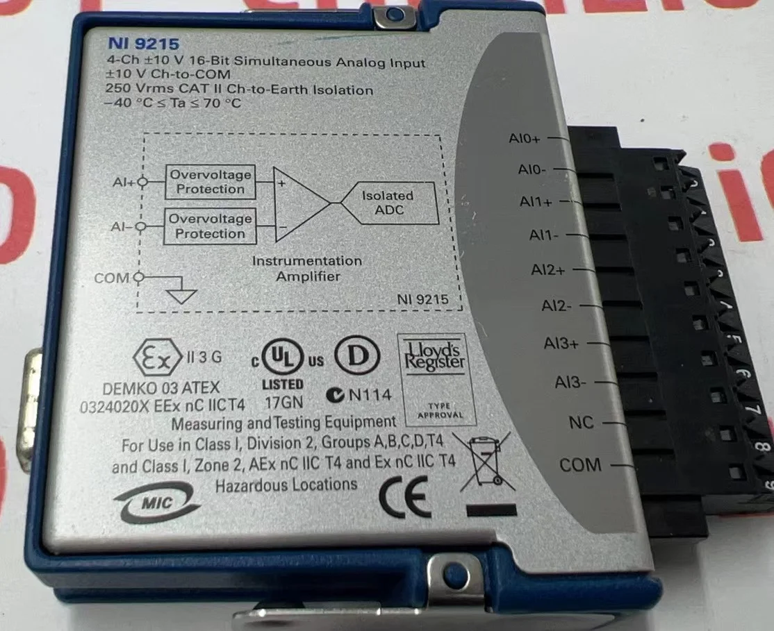 

National Instruments NI 9215, 4-Ch +10 V 16-Bit Simultaneous Analog