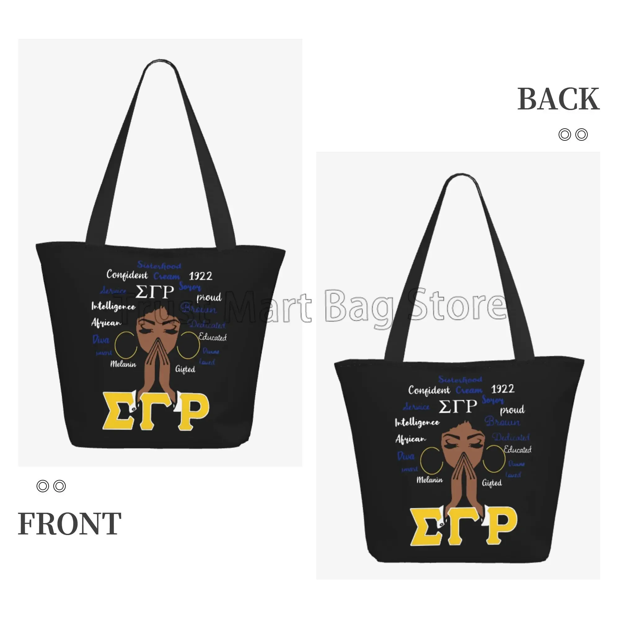 Sigma Gamma Rho 1922 Tote Bag Sister Sorority Gifts for Women Reusable Shoulder Tote Handbag Casual Canvas Travel Shopping Bag