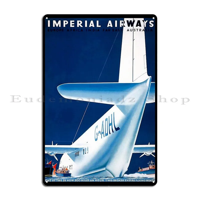 Imperial Airways Metal Plaque Poster Wall Decor Garage Decoration Party Club Iron Wall Plaque Tin Sign Poster