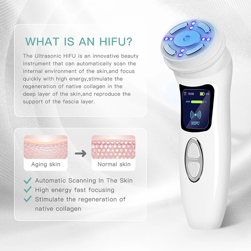 Wireless Rechargeable MINI HIFU 4.0 Lifting Machine 4 In 1 Ultrasound Anti-aging Facial Massager Skin Tightening Skincare Device