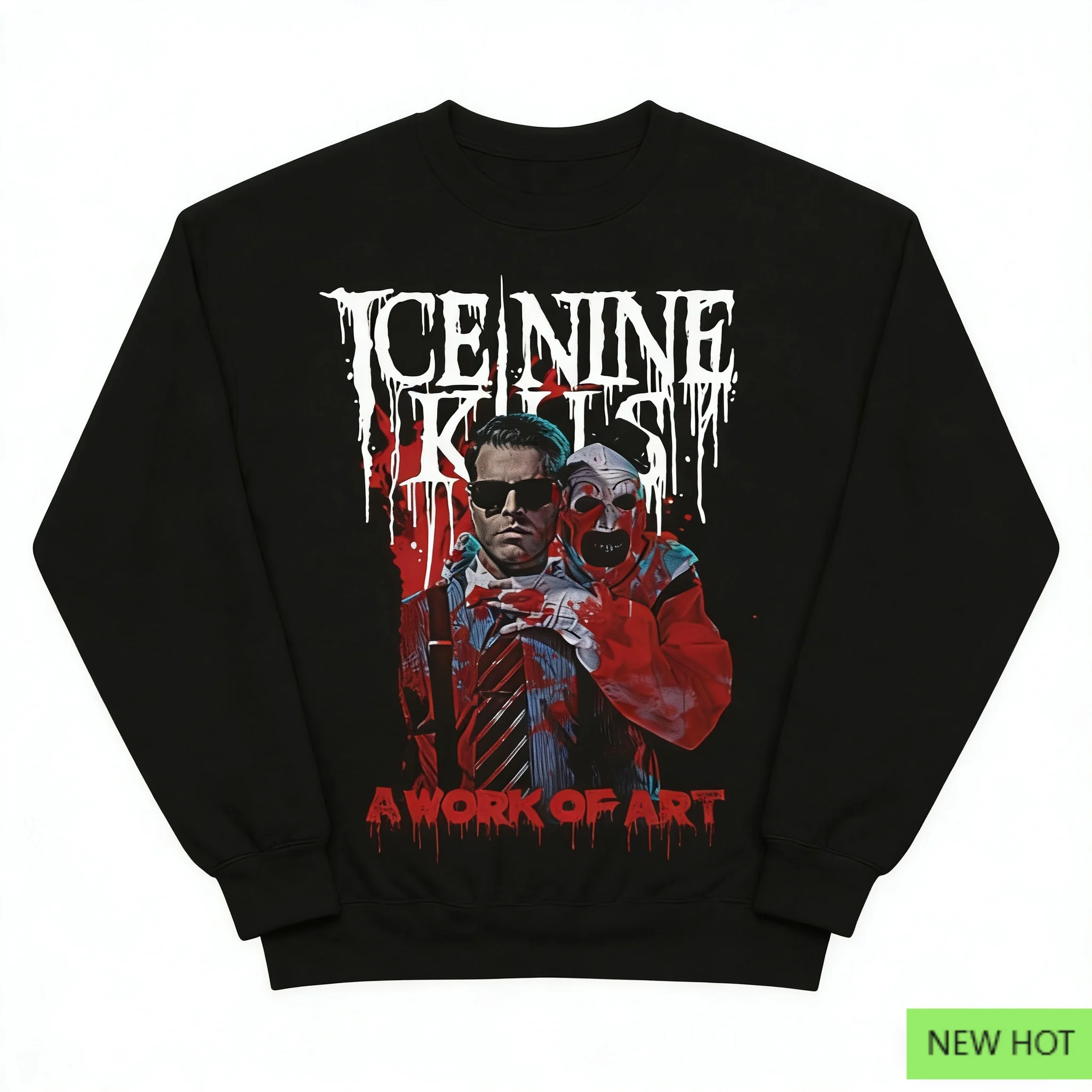 Ice Nine Kills A Work of Art Crewneck، Metalcore Top، مثالي للمعجبين الذين يحبون فيلم الرعب Collab and Heavy Rock Style #1