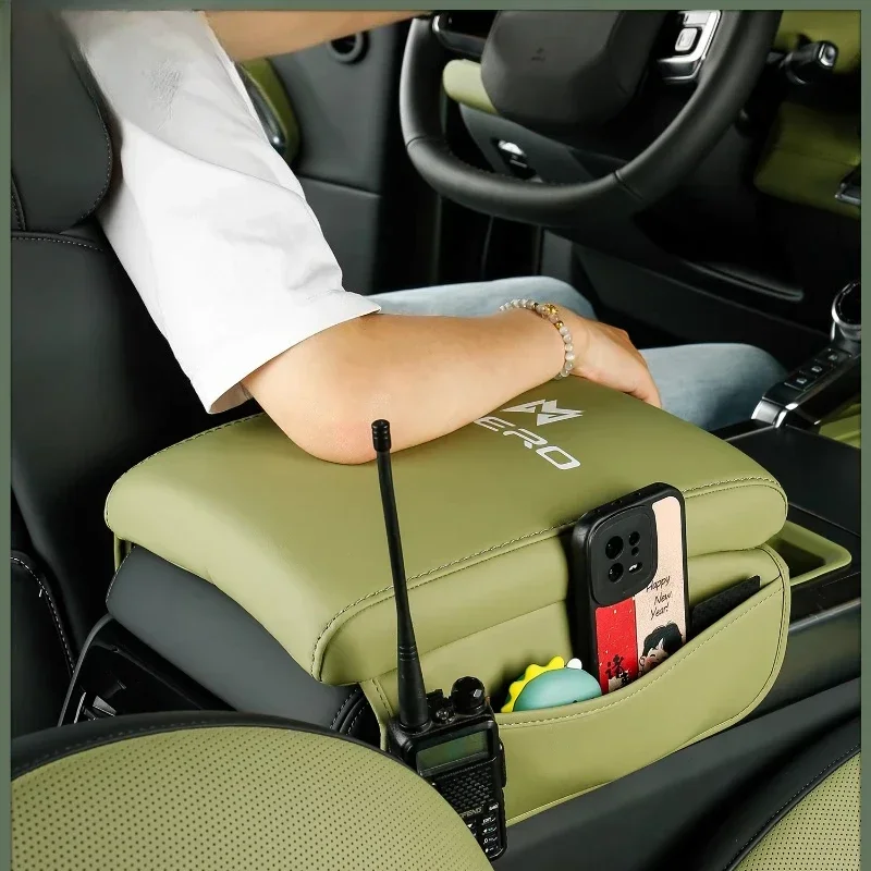 For M-hero M817 Armrest Box Heightening Pad Interior Modification Center Armrest Protection Leather Case Decorative Accessories