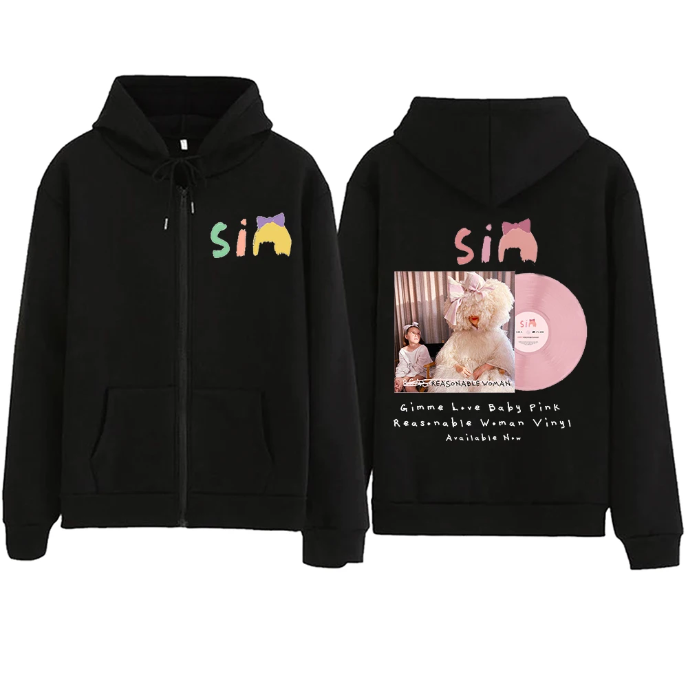 

Reasonable Woman Sia Zipper Hoodie Harajuku Pullover Tops Sweatshirt