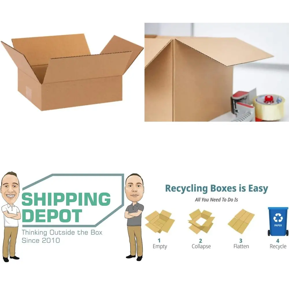 Bulk Pack of 100 Corrugated Cardboard Shipping Boxes, 10x8x3 Inches, Ideal for Packing, Moving, and Mailing Supplies