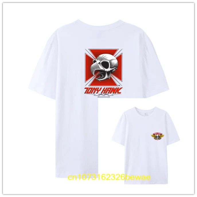 Amazing Tees Men T Shirt Double-sided Oversized Peralta Skateboard Bones T-shirt Male T-shirts