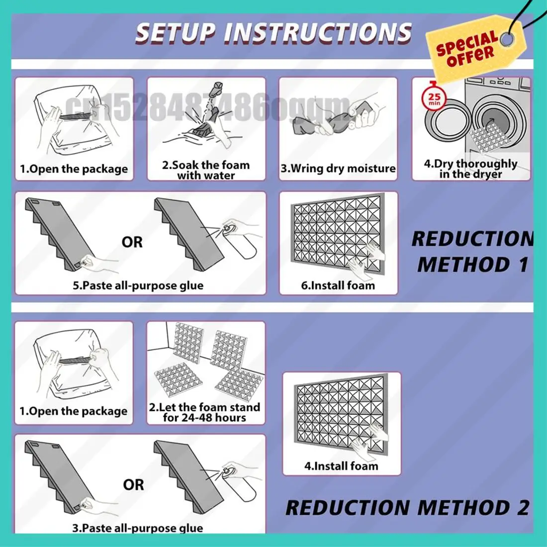 -ABJZ 24 Pack Acoustic Panels,Sound Proof Foam Panels,Studio Soundproofing Wedges,Wall Reduce Noise Foam,For Music Studio,Etc