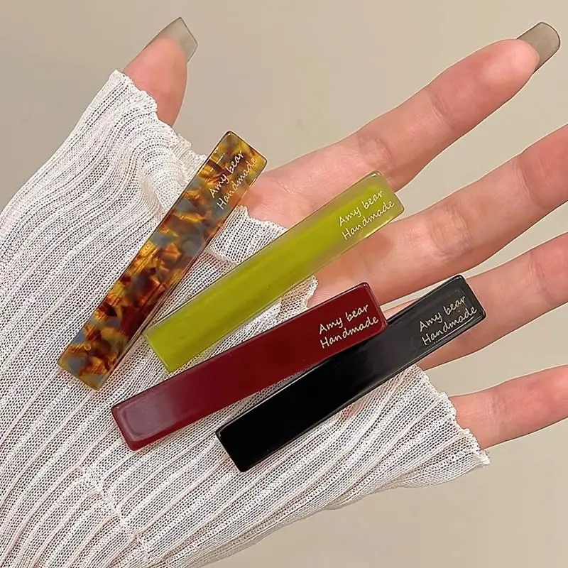 

Cute Sweet Hair Clip 2Pcs/Set Simple Oblong Geometric Hairpin Acetate Hair Clips Headband Side Pins Barrettes Hair Accessories