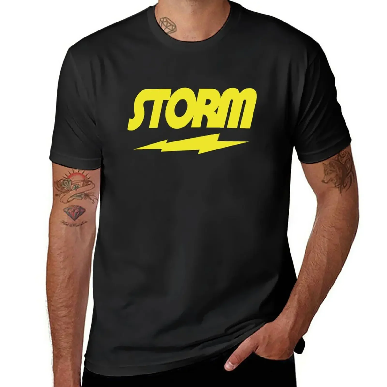 Cute clothes big and tall t shirts New Storm Bowling T-Shirt Classic Guys Unisex Tee T-Shirt blank for men Informal heavyweight