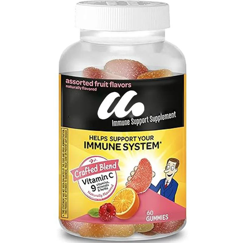 Adult Vitamin C gummies, containing powerful antioxidants Vitamin C and E, caffeine free, various fruit flavors