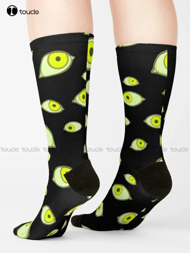 عيون صفراء الجرافيك الجوارب الموضة الإبداعية الترفيه مضحك الفن مجردة النفط اللوحة الإبداعية جوارب بأشكال مضحكة شعبية جديدة #3