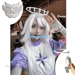 Angel Emily Cosplay Costume Halo Cosplay Women Fancy Dress Hazzbin Outfit Halloween Uniform Hasbin Seraphim Wings Suit