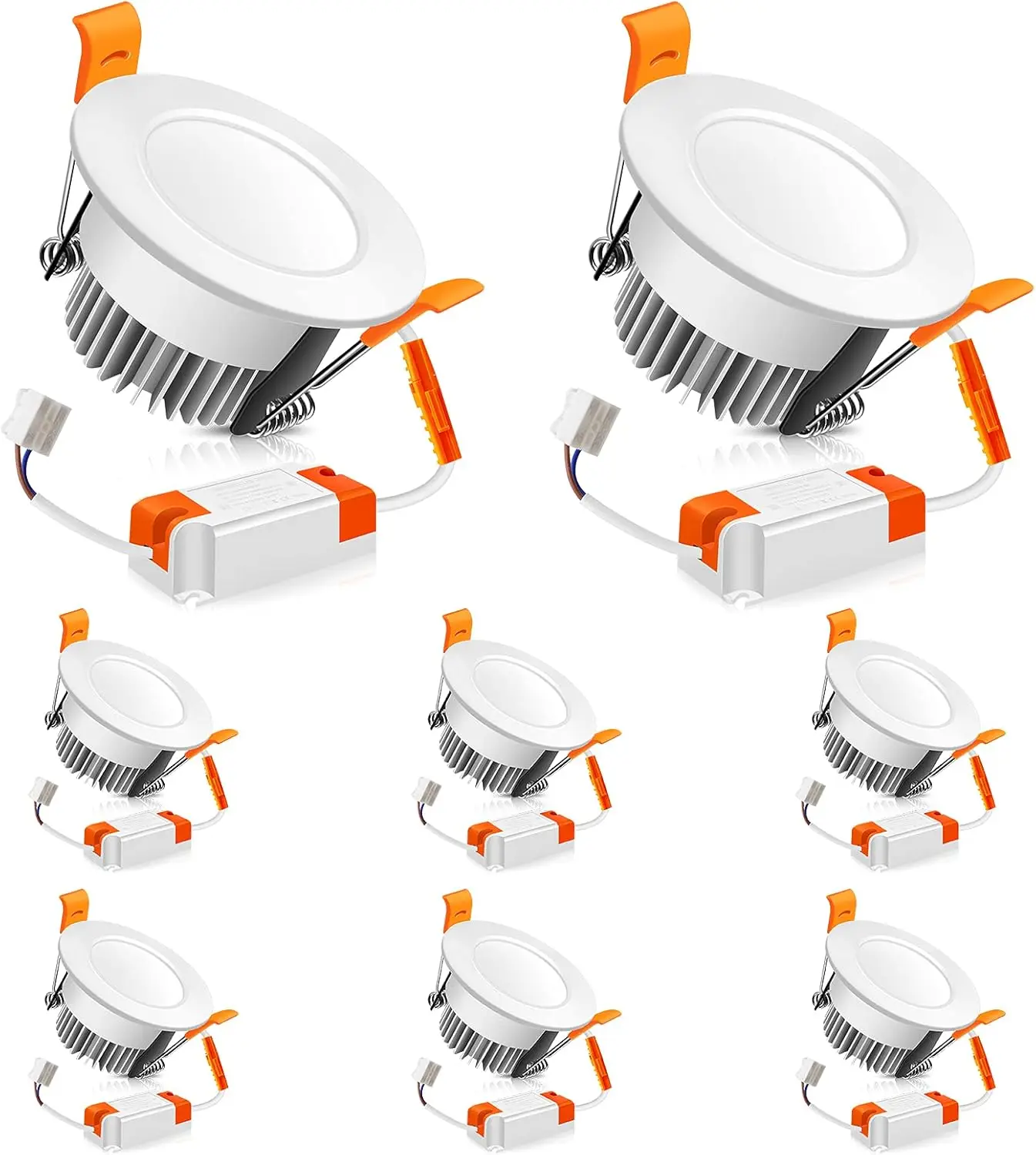 8 Pack LED Lights 2.5 Inch LED Recessed Lighting Dimmable Downlight, 3W Warm White, CRI80, Ceiling Light with LED Driver