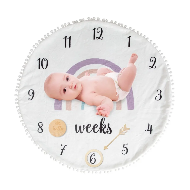 Baby milestone blanket baby month photo creative double-sided background cloth newborn photography blanket props