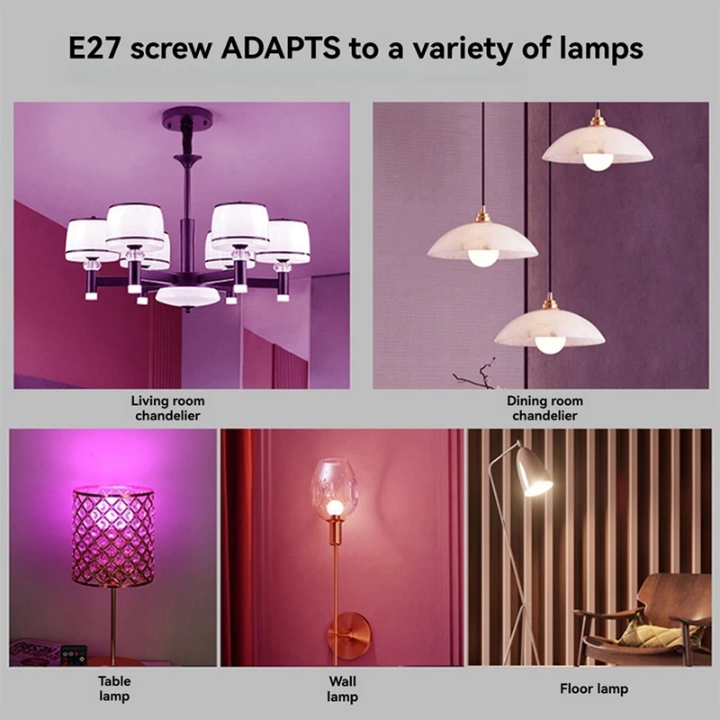 AC17-Led Colorful Light Bulb E27 Screw Bulb Lamp Dimming Remote Control With Memory Atmosphere Bulb