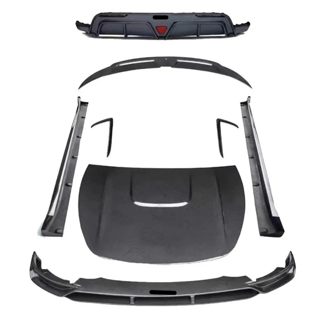 Carbon Fiber Body Kit Front Rear Lip for Tesla Model Y modified Side Skirt Tail Wing Engine Hood Strip Auto Accessories