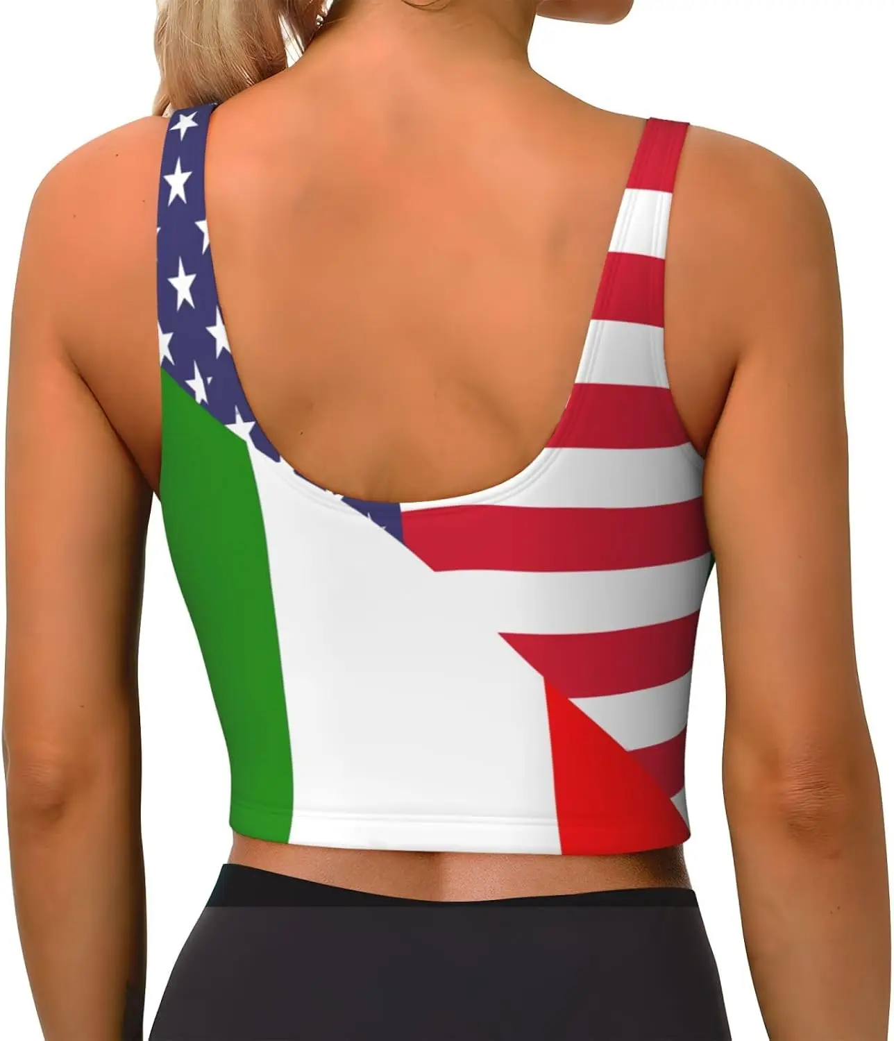 Custom Top Women Sports Bras Scoop Neck Yoga Crop Tank Tops U Back Fitness Exercise Workout Running Top Removable Pads Outfits