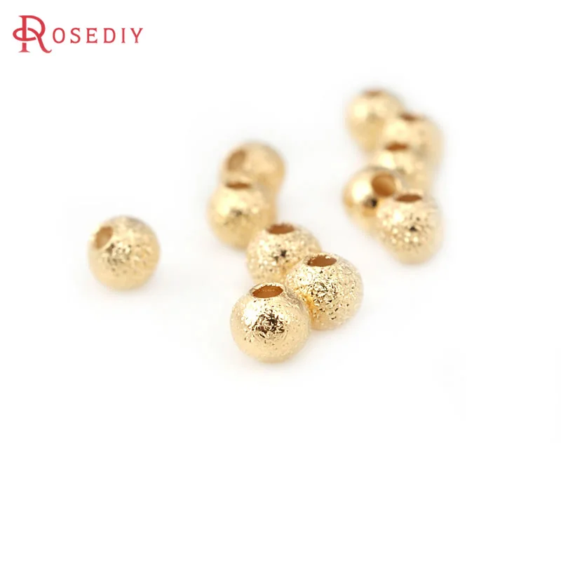 3 مللي متر 4 مللي متر 5 مللي متر 6 مللي متر 8 مللي متر 18 كيلو الذهب اللون النحاس متجمد ماتي كرة مستديرة الخرز صنع المجوهرات Findings بها بنفسك النتائج اكسسوارات #2