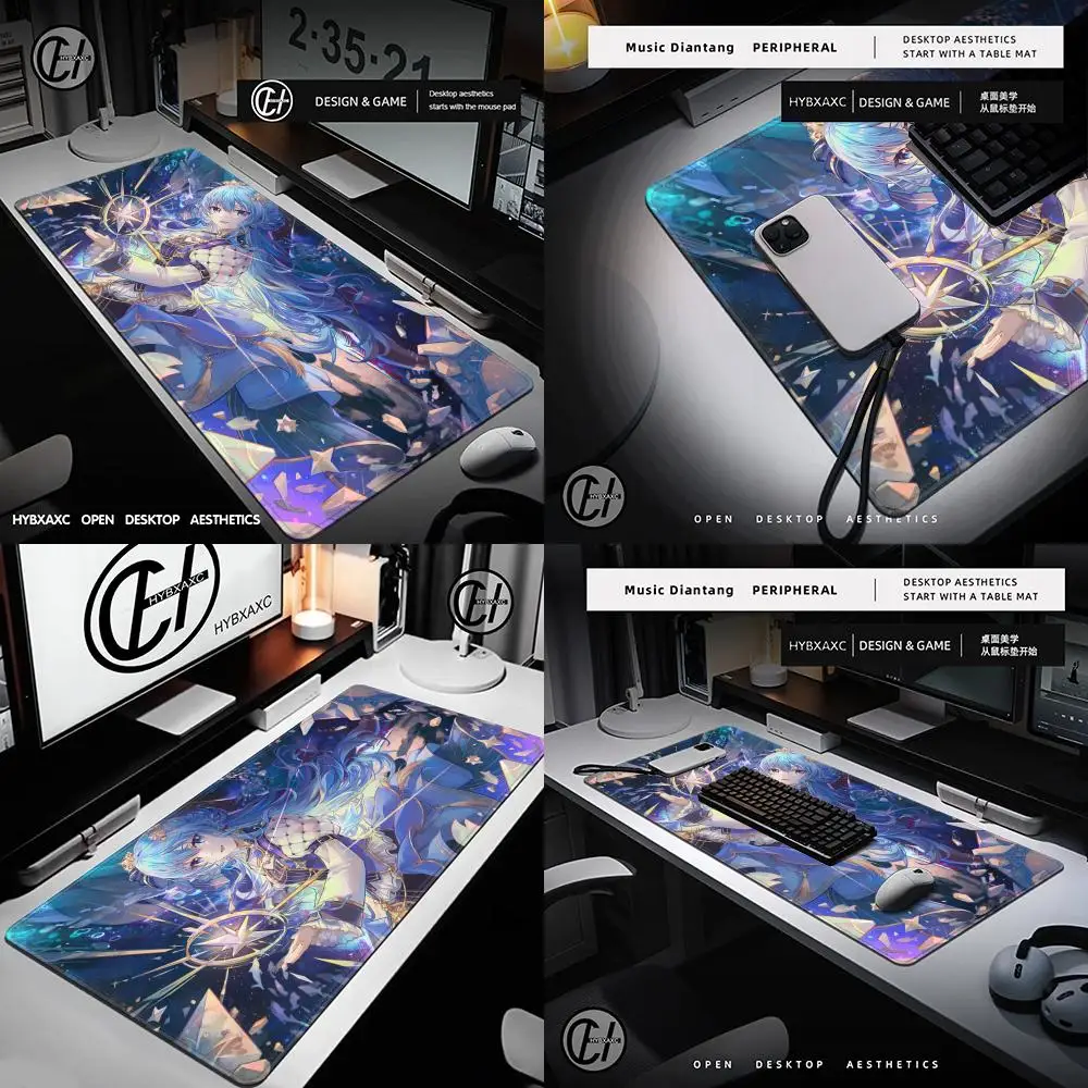 

Large Mouse Pad Hoshimachi Suisei Anime Computer Notebook Mouse Mat Non-slip Keyboard Desk Pad Hololive Gaming Setup Accessories