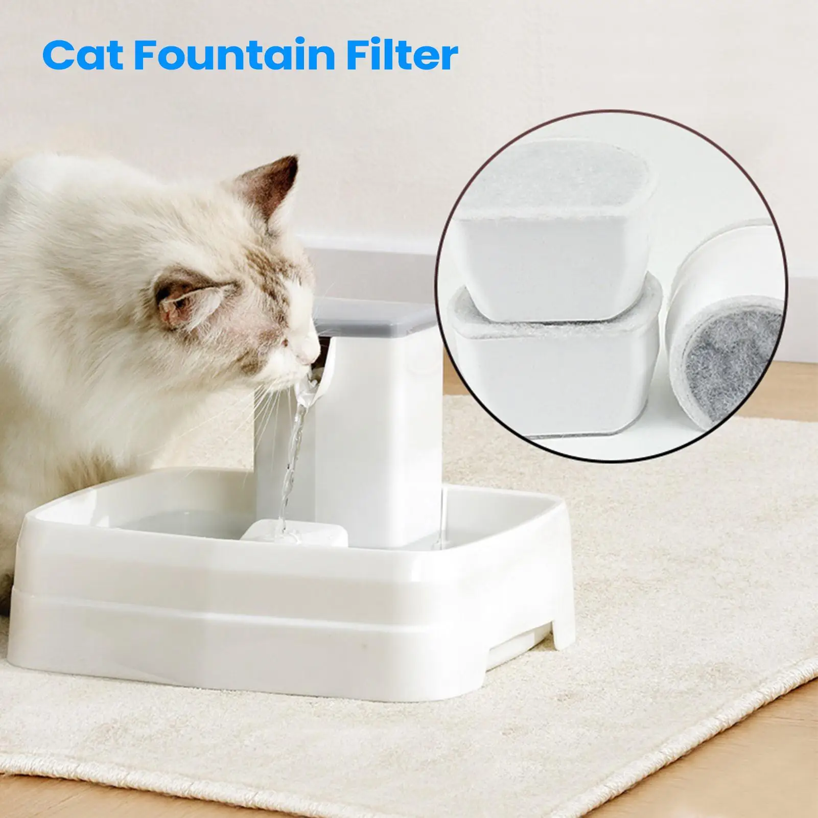 Filters For Cat Water Fountain Automatic Pet Fountain Filter Replacement 12 Pieces Hair Dirt Debris Blocking Drinker Supplies