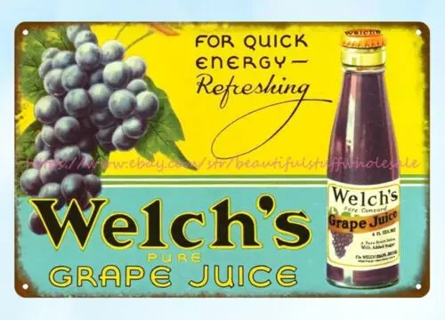 Welch’s Grape Juice metal tin sign wall prints living room