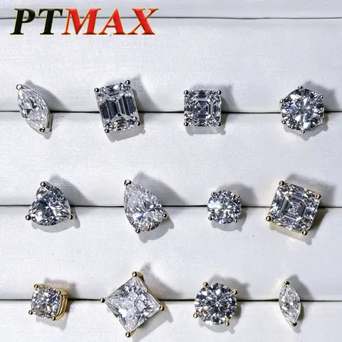 Earrings Screw Back Women's Moissanite Stud Earrings Original 925 Sterling Silver Jewelry Moissanite Diamond Stud Earrings for Womem