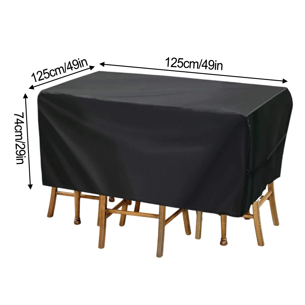 

Waterproof Rectangular Patio Furniture Cover for Outdoor Table and Chair Sets Windproof Buckles for Secure Fit