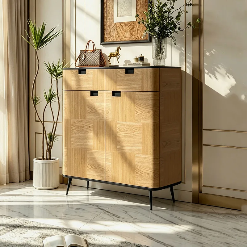 CX light luxury rock slab two-door shoe cabinet facing the door storage locker