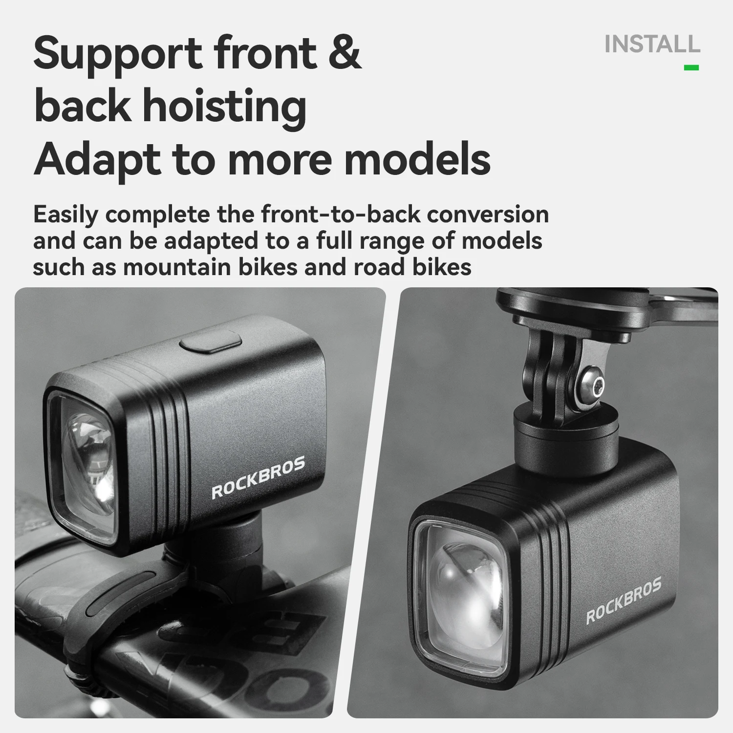 ROCKBROS 1000LM Bicycle Front Hanging Light  Bike Headlight Cut-off Line Intelligent Power Display Screen High Brightness Light