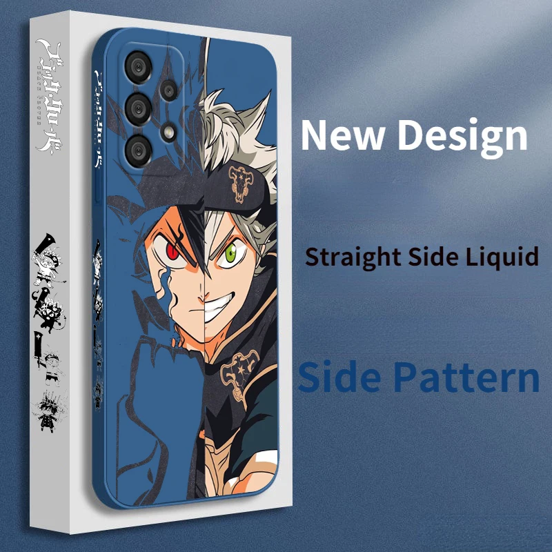 Anime Black Clover Phone Case For Samsung A55 A53 A33 A52 A32 A71 A51 A21S A35 A25 5G Liquid Left Rope Funda