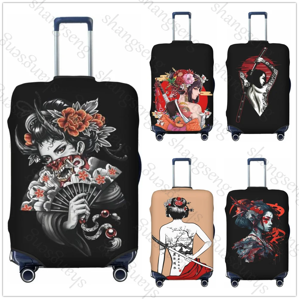 Japanese Geisha Thicken Luggage Cover Elasticity Trolley dust cover Suitcase Protection Suitcase Case Accessories