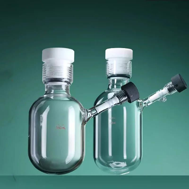 With internal thread 4mm8mm high vacuum throttle door with side tube thick wall reaction bottle