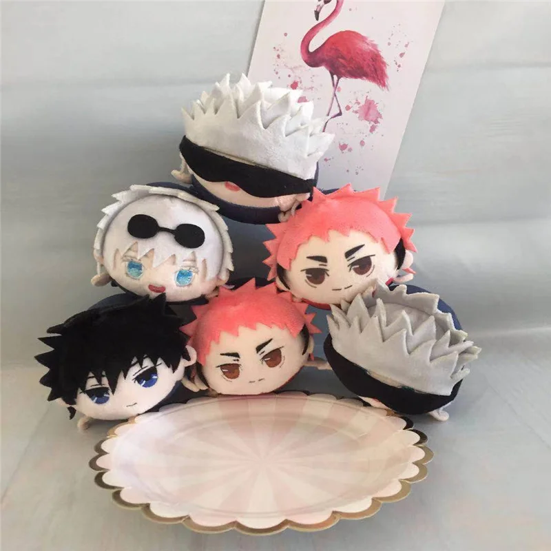 

Anime Jujutsu Kaisen Satoru Gojo Ryomen Sukuna Cosplay Lie Prone Maumet Keychain Pendant Cartoon Fluffy Puppet Keyring Xmas Gift