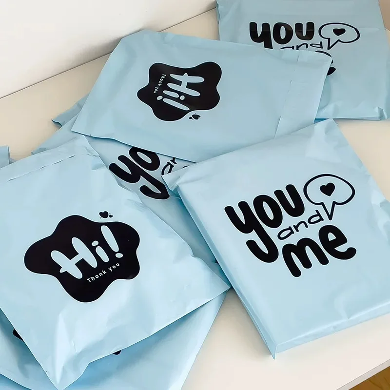 20 قطعة/السلع أكياس المغلف الشحن البلاستيك اكسبرس المغلف أكياس التخزين wathet اللون أكياس بريد ذاتية اللصق ختم حقيبة التخزين