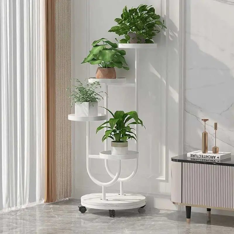 

Modern Aesthetics Flower Rack Living Room Light Luxury Indoor Shelf Balcony Plant Display Shelf Minimalist Plantenrek Furniture