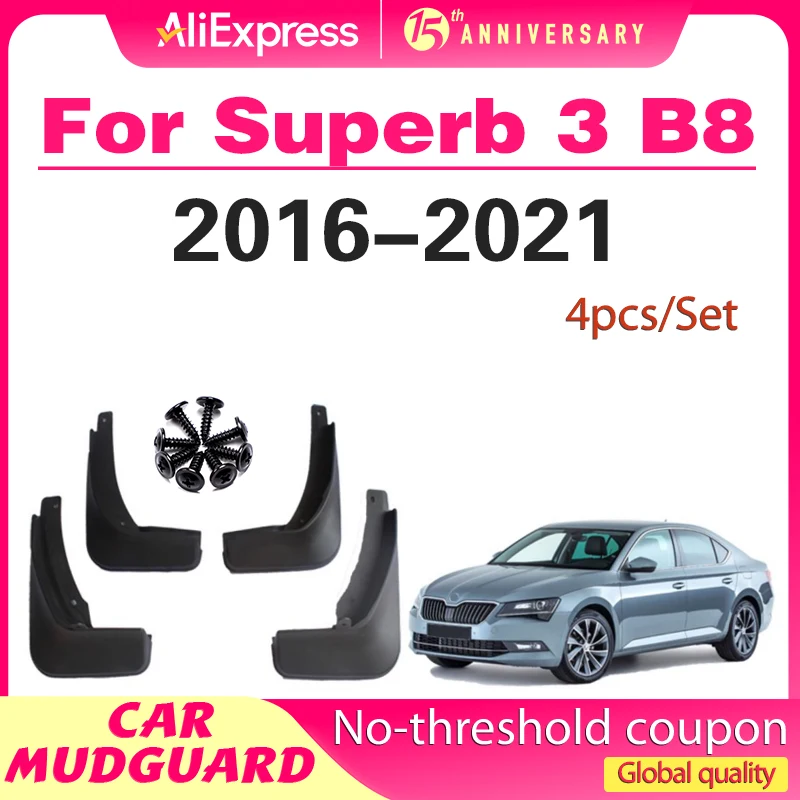 

Molded Car Mud Flaps For Skoda Superb 3 B8 2016 2017-2021 Mudflaps Splash Guards Mud Flap Mudguards liftback Combi Accessories