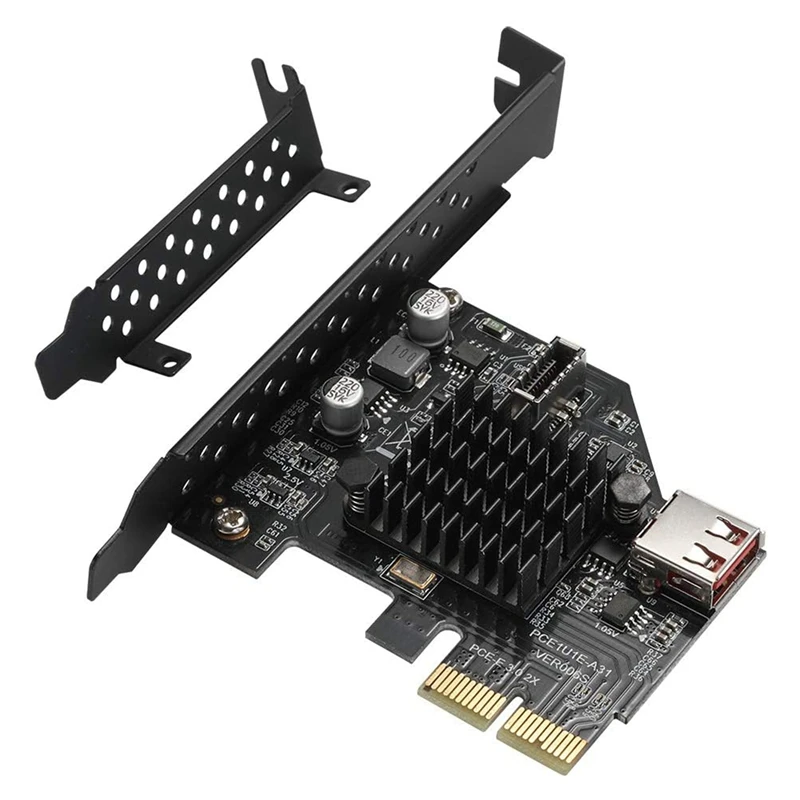 بطاقة توسيع Pci-e ، محول pci-usb ، pcie ، pcie ، type e ، gen2 ، 10 gbps ، (رقائق asm3142)