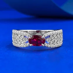 Lovers Eternity Ruby Diamond Ring 100% Real 925 sterling silver Party Wedding band Rings for Women Men Engagement Jewelry Gift