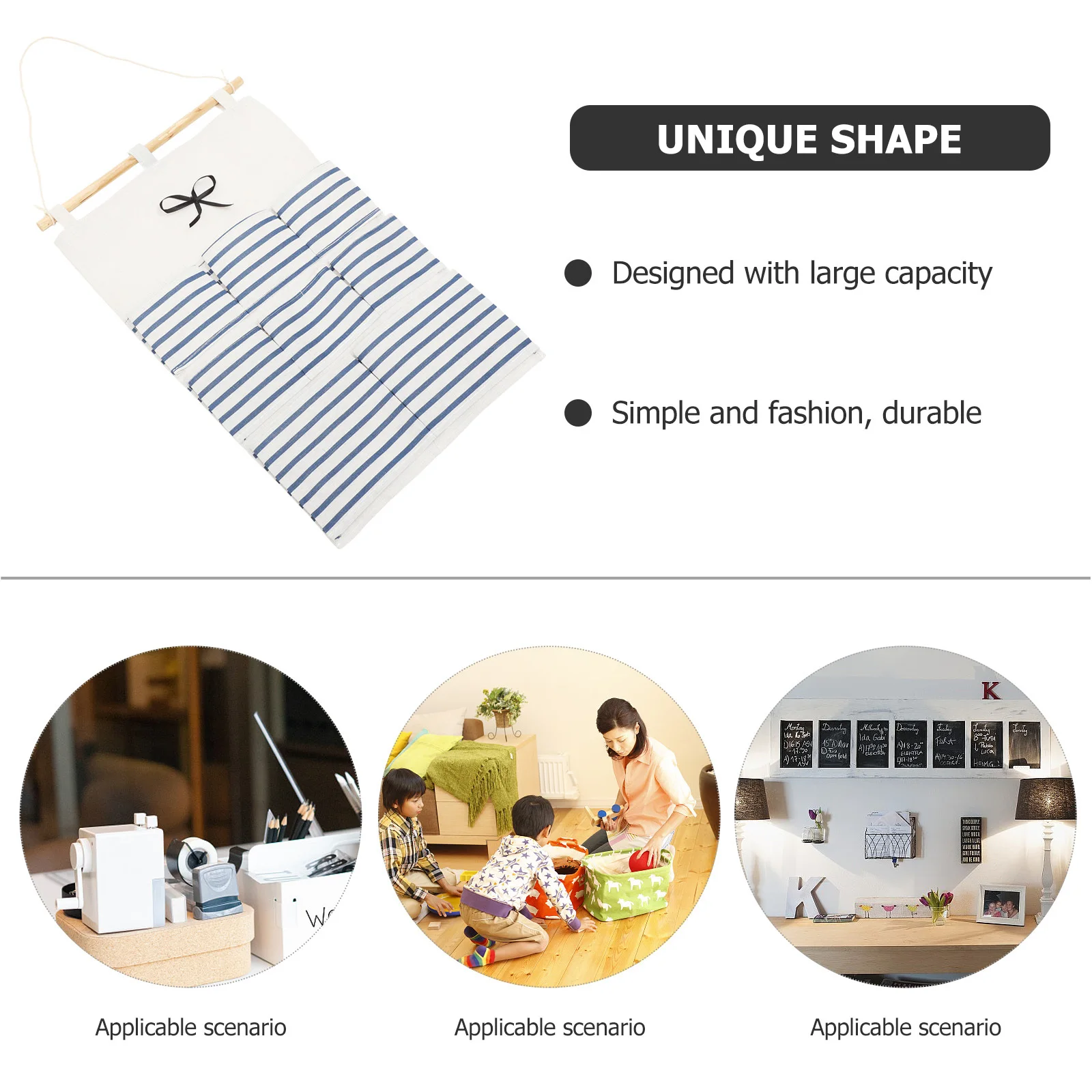 

8 Pockets Wall Hanging Storage Bags Cotton Linen Organizer Hanging Pouch for Household Closet Dormitory