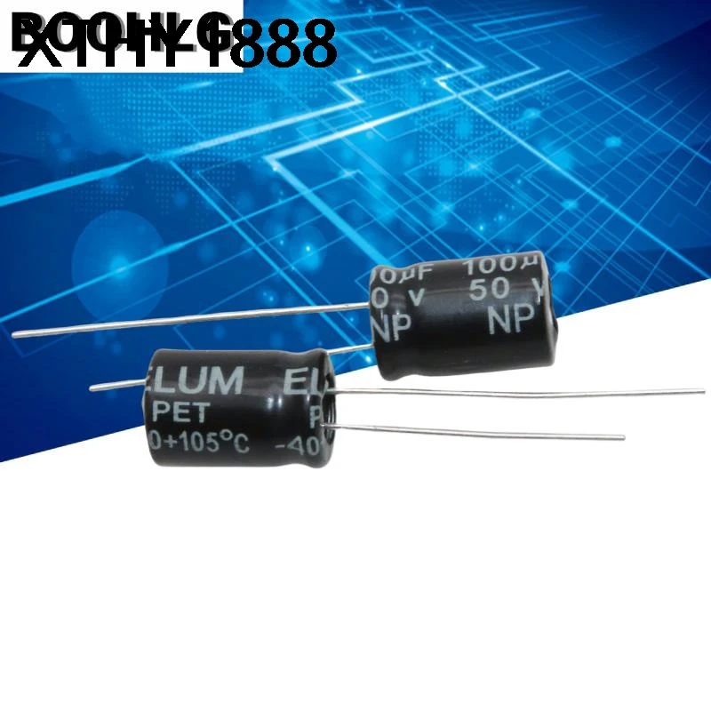 20PCS speaker audio frequency division NP non-polar electrolytic capacitor 50v 100uf 8X11mm