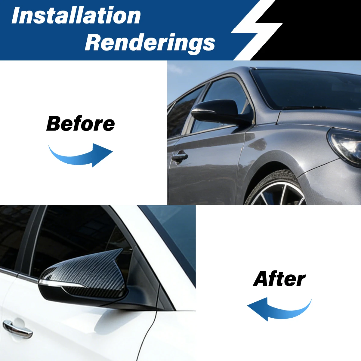 For Hyundai I30 N N Line 2018 2019 2020 2021 Rear View Mirror Cover Side Wing Mirror Cap Housing Trim Car Exterior Accessories