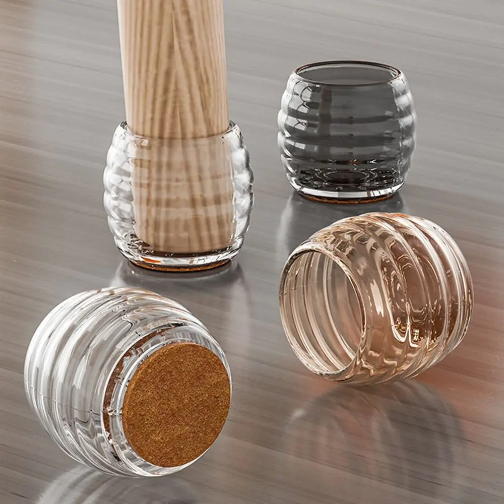 

4PCS New Silicone Chair Leg Covers Reduce Noise Transparent Furniture Legs Cover Non-slip Floor Protector for Sofa Chair