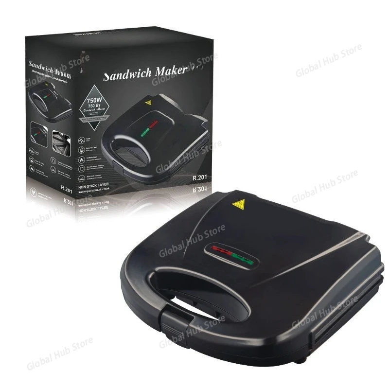 Home type double-sided heated sandwich maker multi-functional toasted bread waffle breakfast homemade
