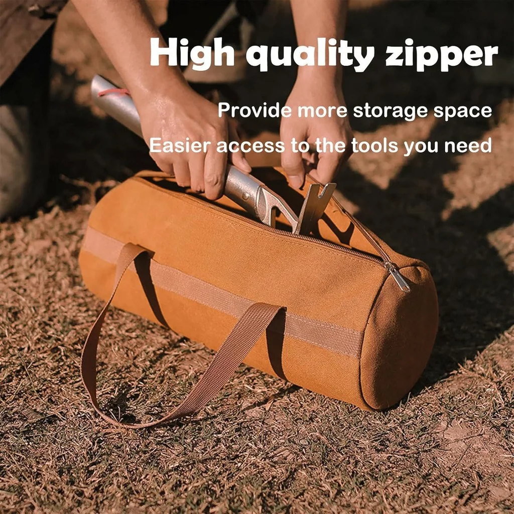 حقيبة تخييم ذات سعة كبيرة منظم تخزين أكسفورد بطبقة مزدوجة مع حامل ملحقات خيمة محمول بسحاب ممتاز